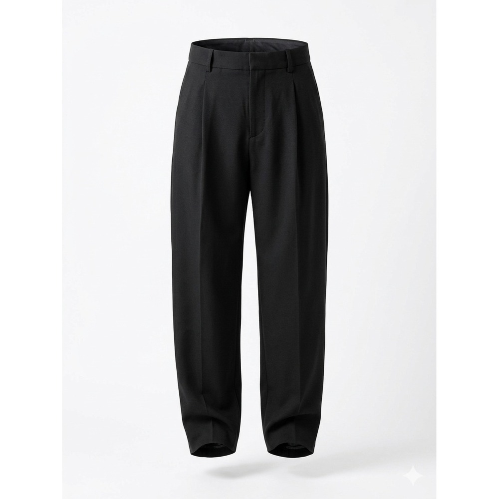 Zara Pleated Trousers Women Medium Black Good Wide Leg High Waisted 9929/022